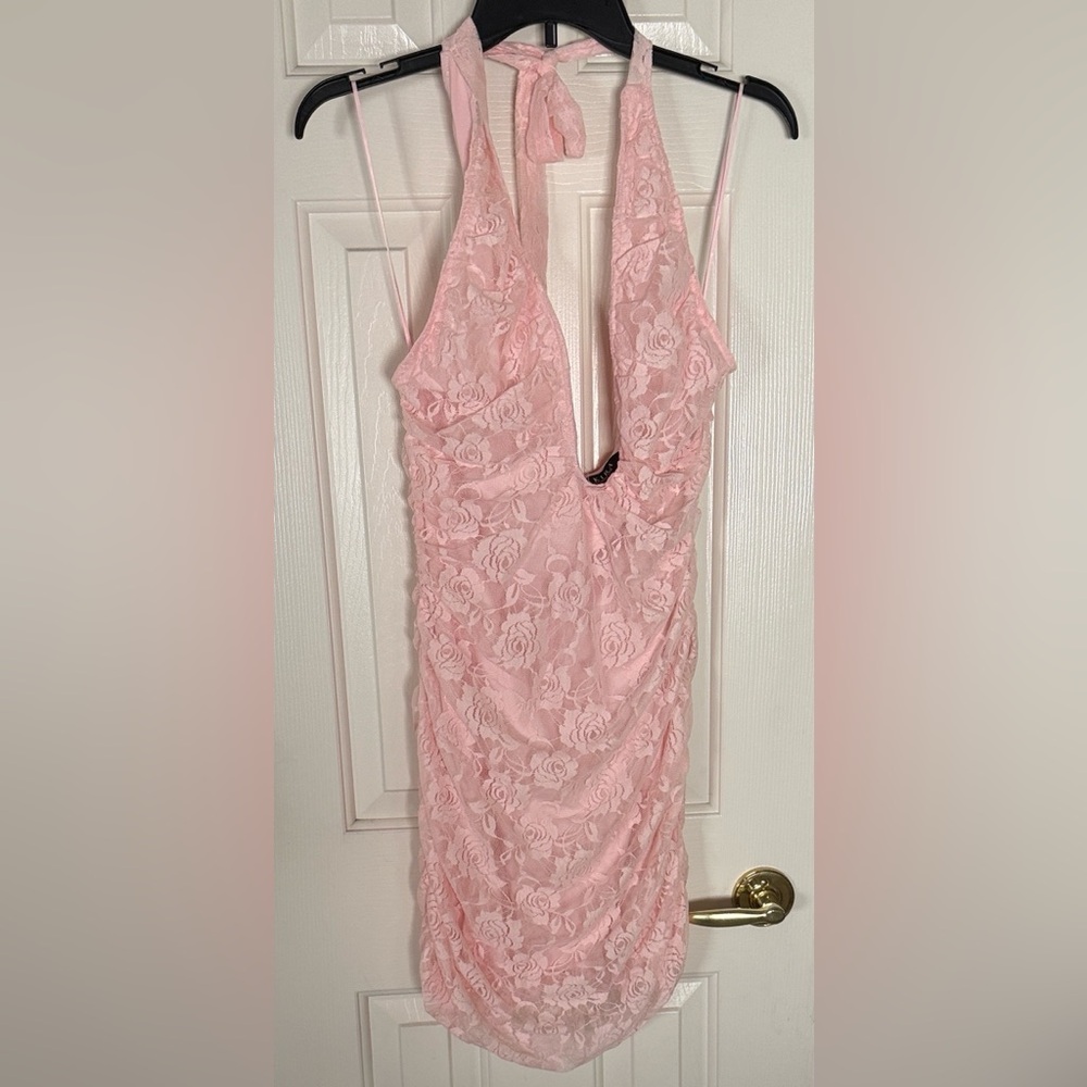 AKIRA Blush Lace Detail Top